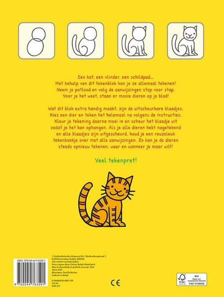 Reuzeleuk tekenblok - Stap voor stap dieren leren tekenen