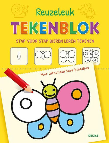 Reuzeleuk tekenblok - Stap voor stap dieren leren tekenen