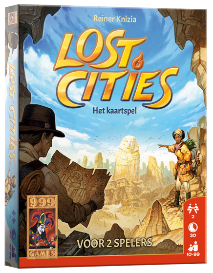 Lost Cities : Het kaartspel spellen van 999 Games doos voorkant productfoto