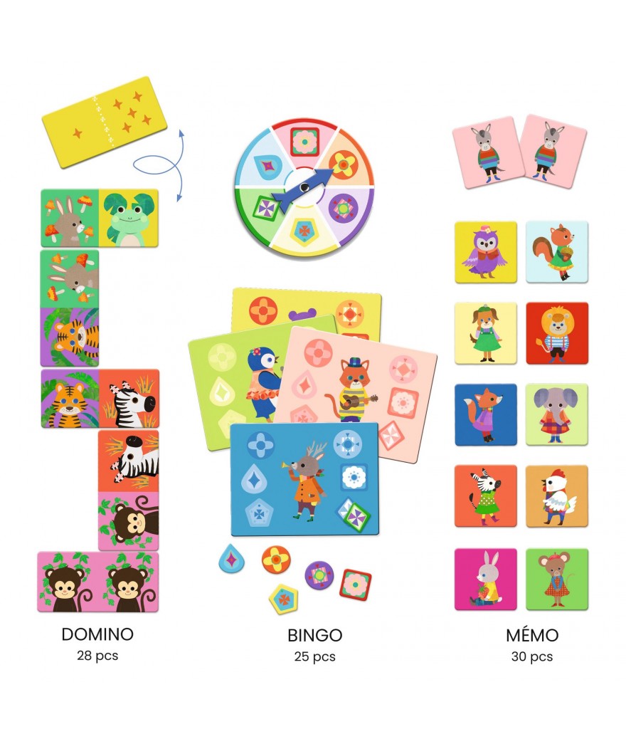 Bingo-Mémo-Domino - Kleine vrienden