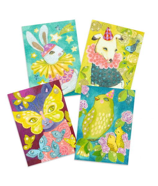 Glitterschilderijen - Het dierencarnaval