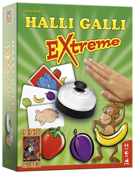 Halli Galli Extreme - Actiespel spellen van 999 Games doos voorkant productfoto