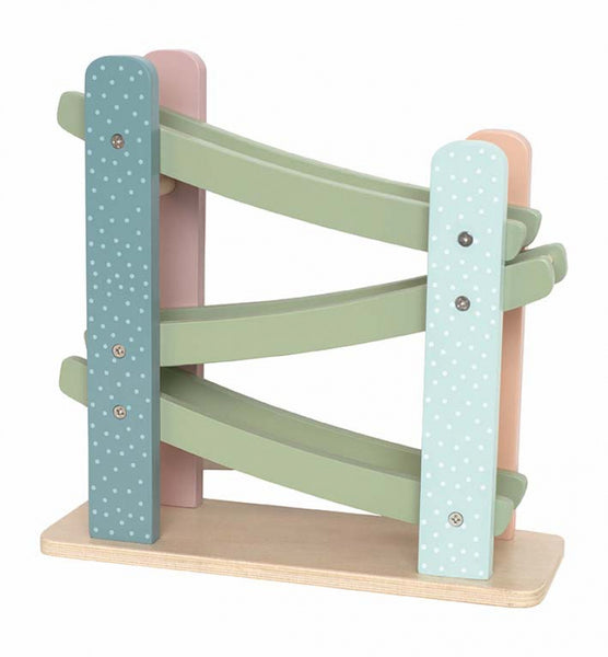 Houten autobaan Teddy (pastel)