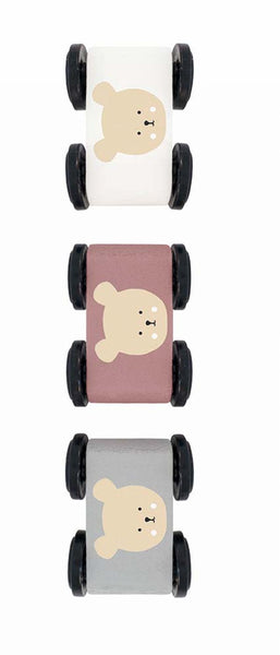 Houten autobaan Teddy (pastel)