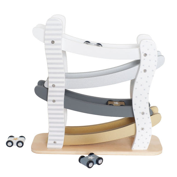 Houten autobaan (goud/zilver)