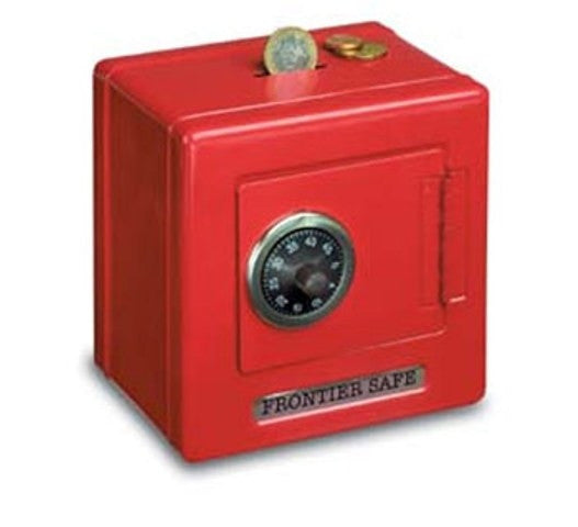 Goki Spaarpot: Brandkast van rood metaal