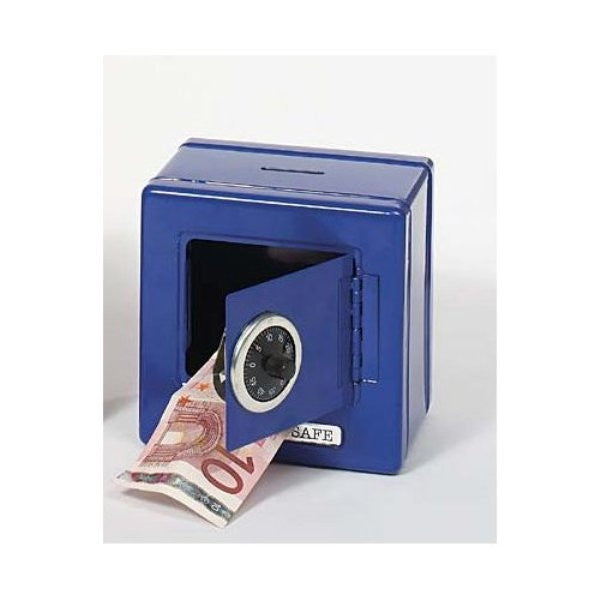 Goki Spaarpot: Brandkast van blauw metaal