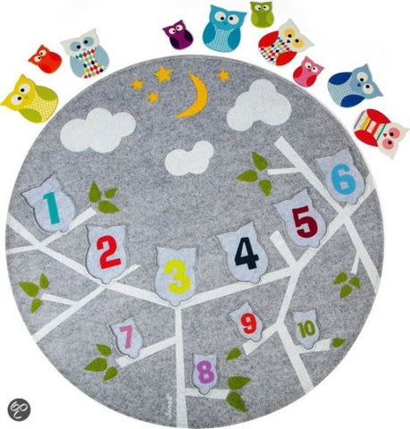 Janod Tapidoo Vloerkleedspel vilt Uilen