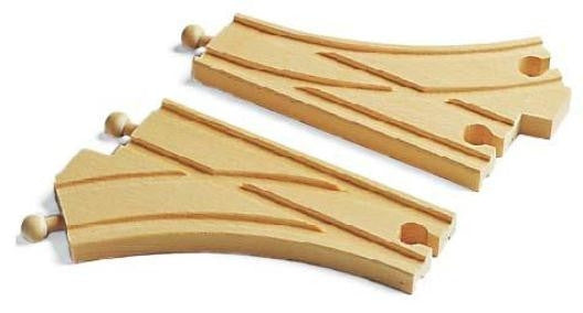 Brio spoorwissels in gebogen uitvoering