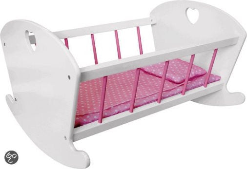 Angel Toys Schommelwieg wit met hart