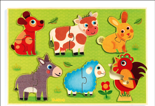 Djeco ReliÃ«fpuzzel Koekoek weide