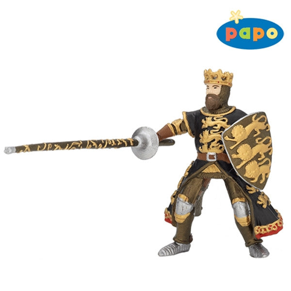 Papo Koning Arthur (zwart en goud) met lans