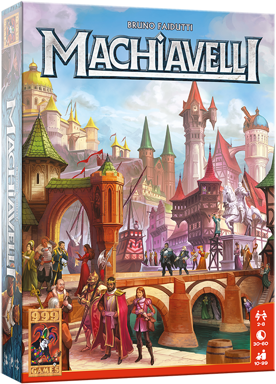 Machiavelli - Kaartspel spellen van 999 Games doos voorkant productfoto