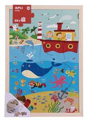 Houten puzzel Oceaan  (28 st. incl. katoenen tas)