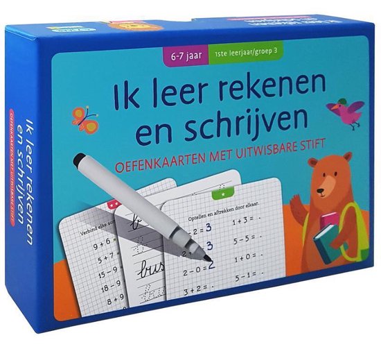 Oefenkaarten met uitwisbare stift -Ik leer rekenen en schrijven (6-7j)