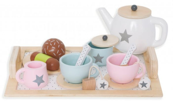 Houten speelset theeservies (17-delig)