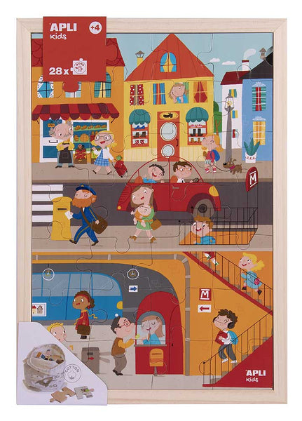 APLI - Stad Houten puzzel - 28 delig