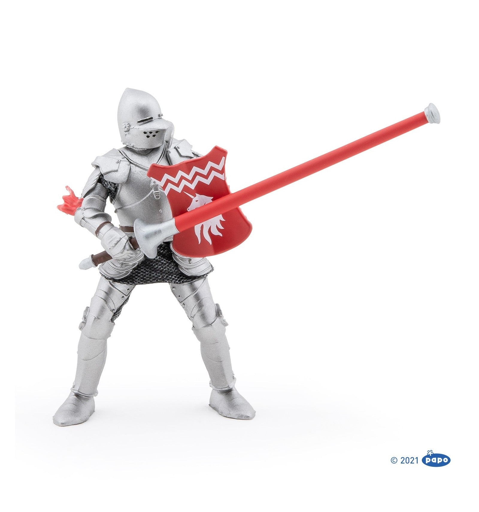 Unicorn Knight with spear red