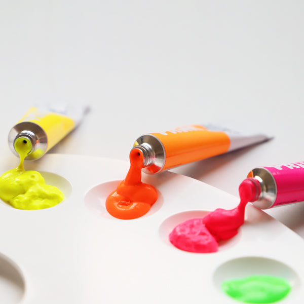 PRIMO- Plakaatverf Metal + Fluo in tube (12x12ml) in box