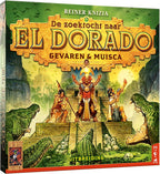 De Zoektocht naar El Dorado: Gevaren & Muisca Uitbreiding - Bordspel spellen van 999 Games doos voorkant productfoto